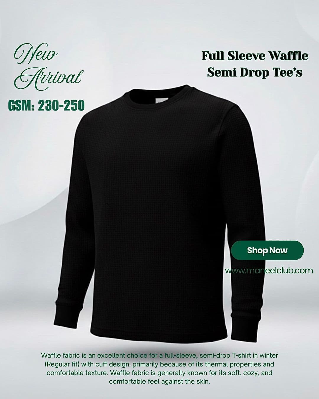 Full Sleeve Waffle Semi Drop Tee’s - Thumbnail 10