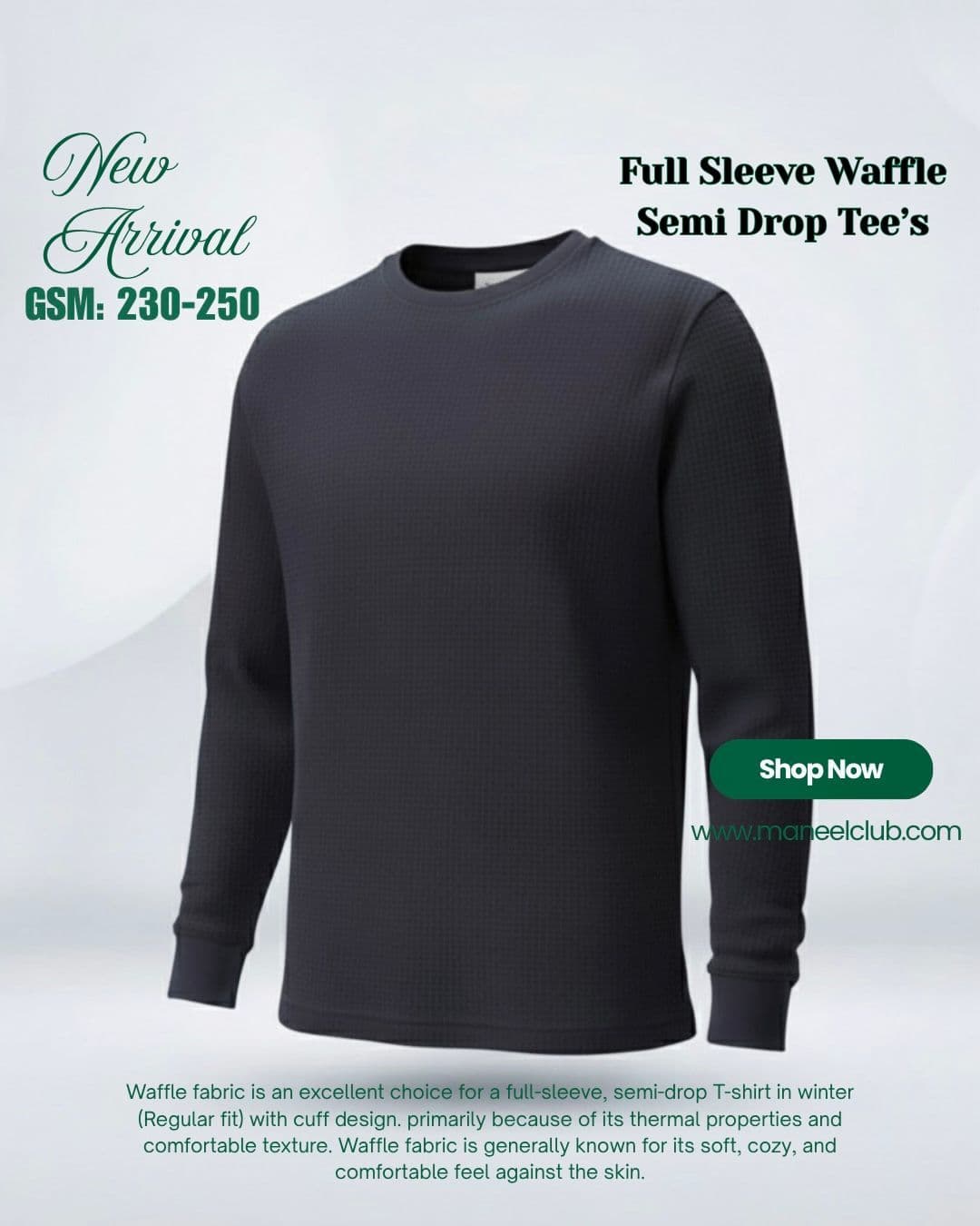 Full Sleeve Waffle Semi Drop Tee’s - Thumbnail 12