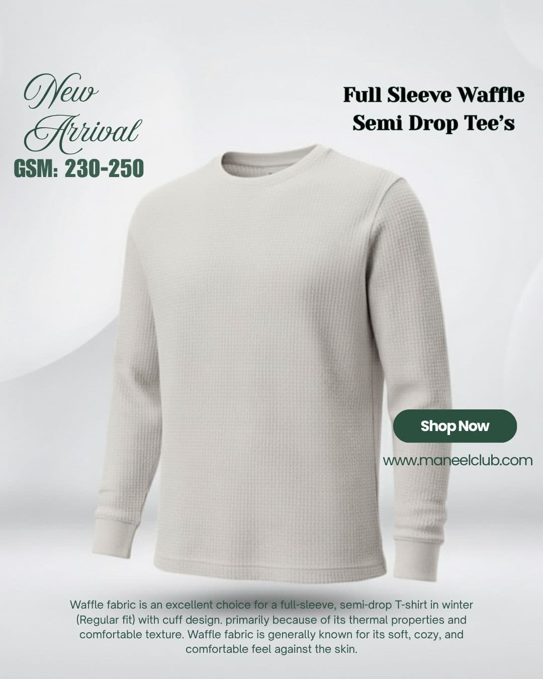 Full Sleeve Waffle Semi Drop Tee’s - Thumbnail 8