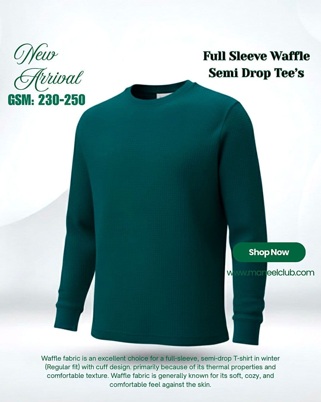 Full Sleeve Waffle Semi Drop Tee’s - Thumbnail 11