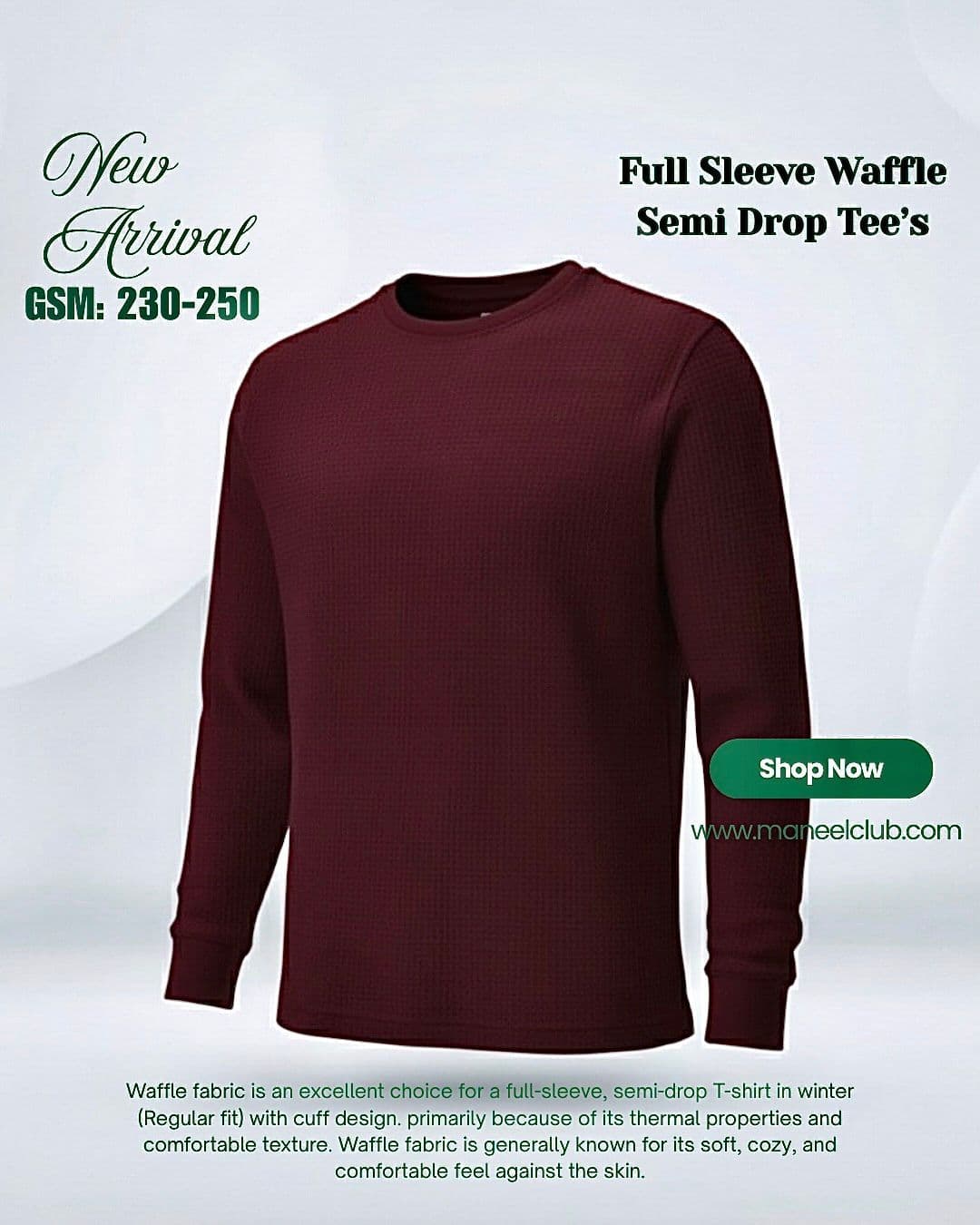 Full Sleeve Waffle Semi Drop Tee’s - Thumbnail 5