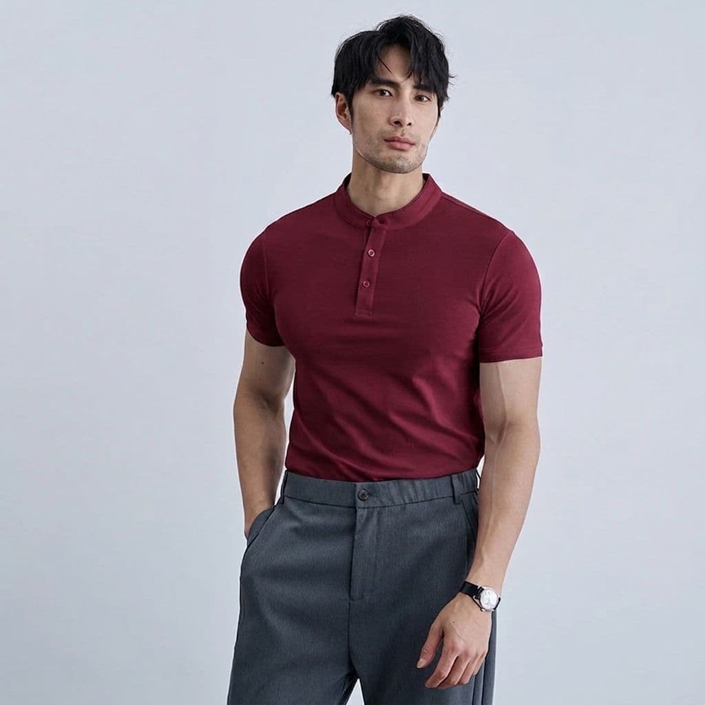 Henley T Shirt (Chinese collar) - Thumbnail 9